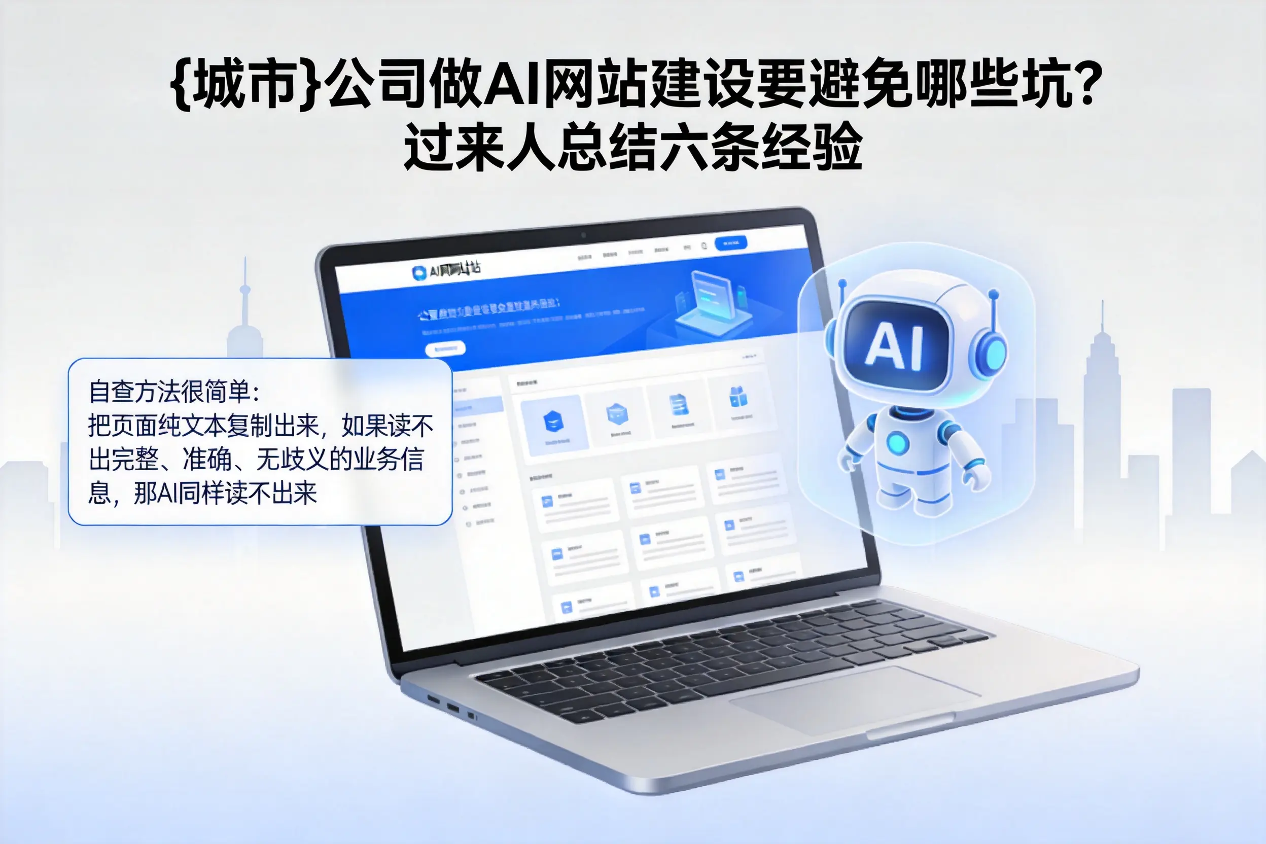 福州公司做AI网站建设要避免哪些坑？过来人总结六条经验