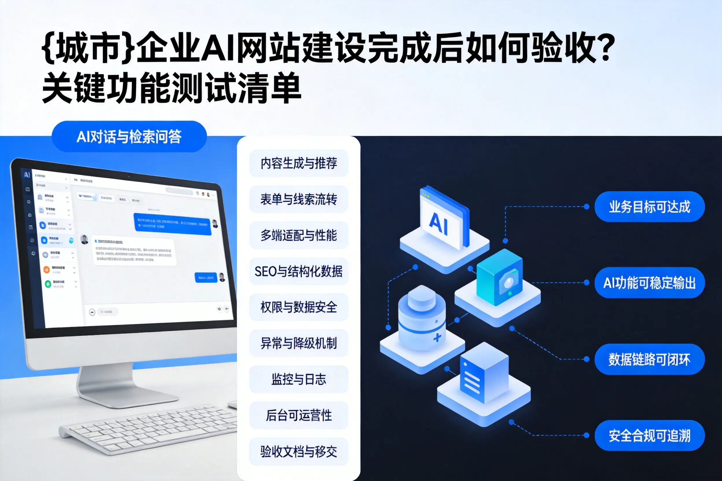 福州企业AI网站建设完成后如何验收？关键功能测试清单