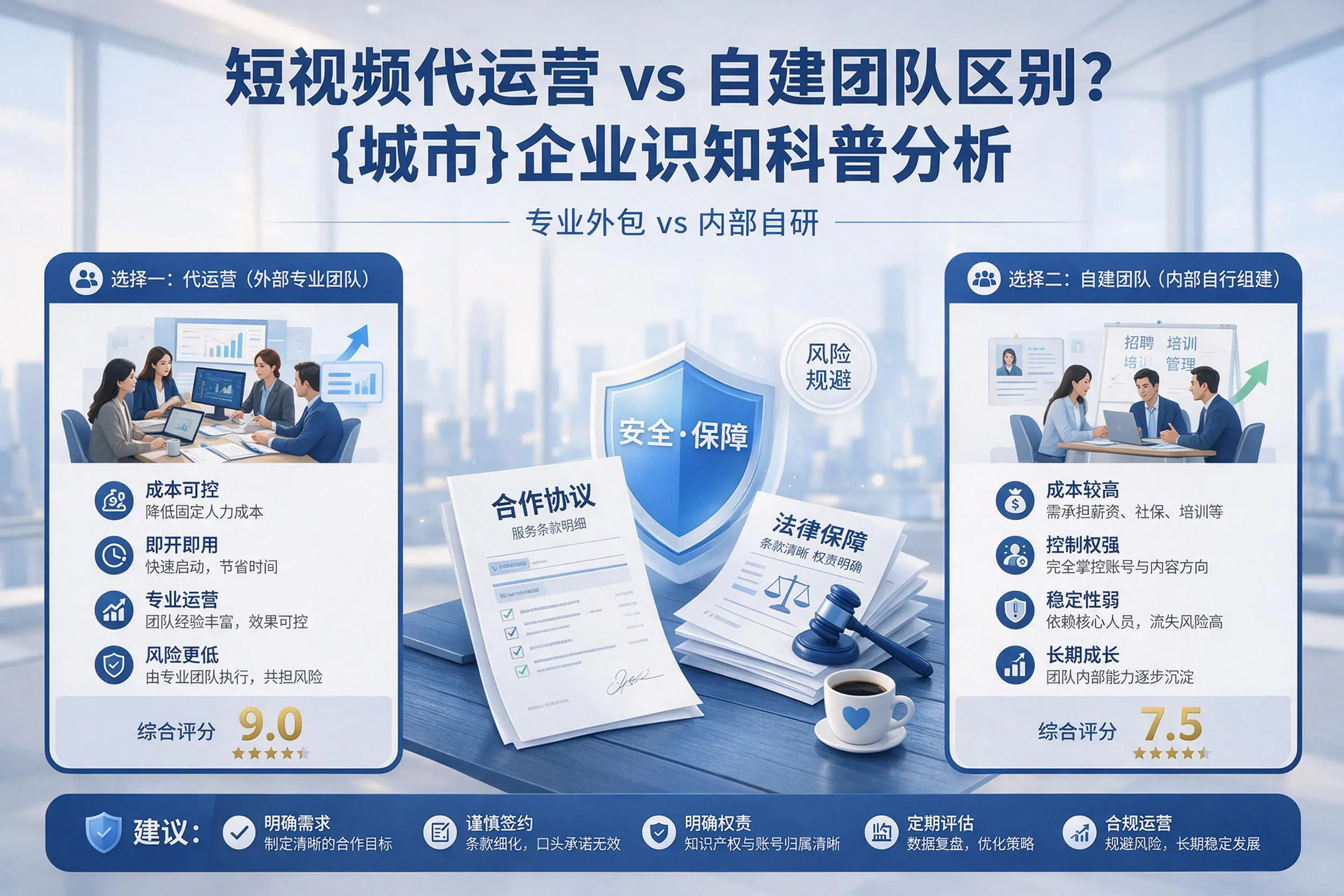 短视频代运营与自建团队区别？福州企业认知科普分析